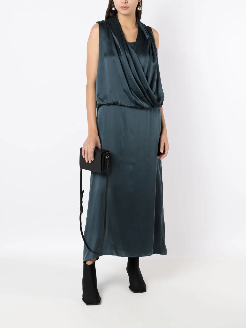 Draped-Detail Silk Dress