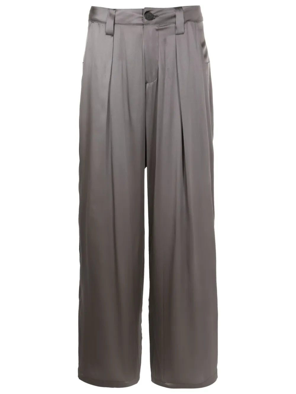 Straight-Leg Silk Trousers