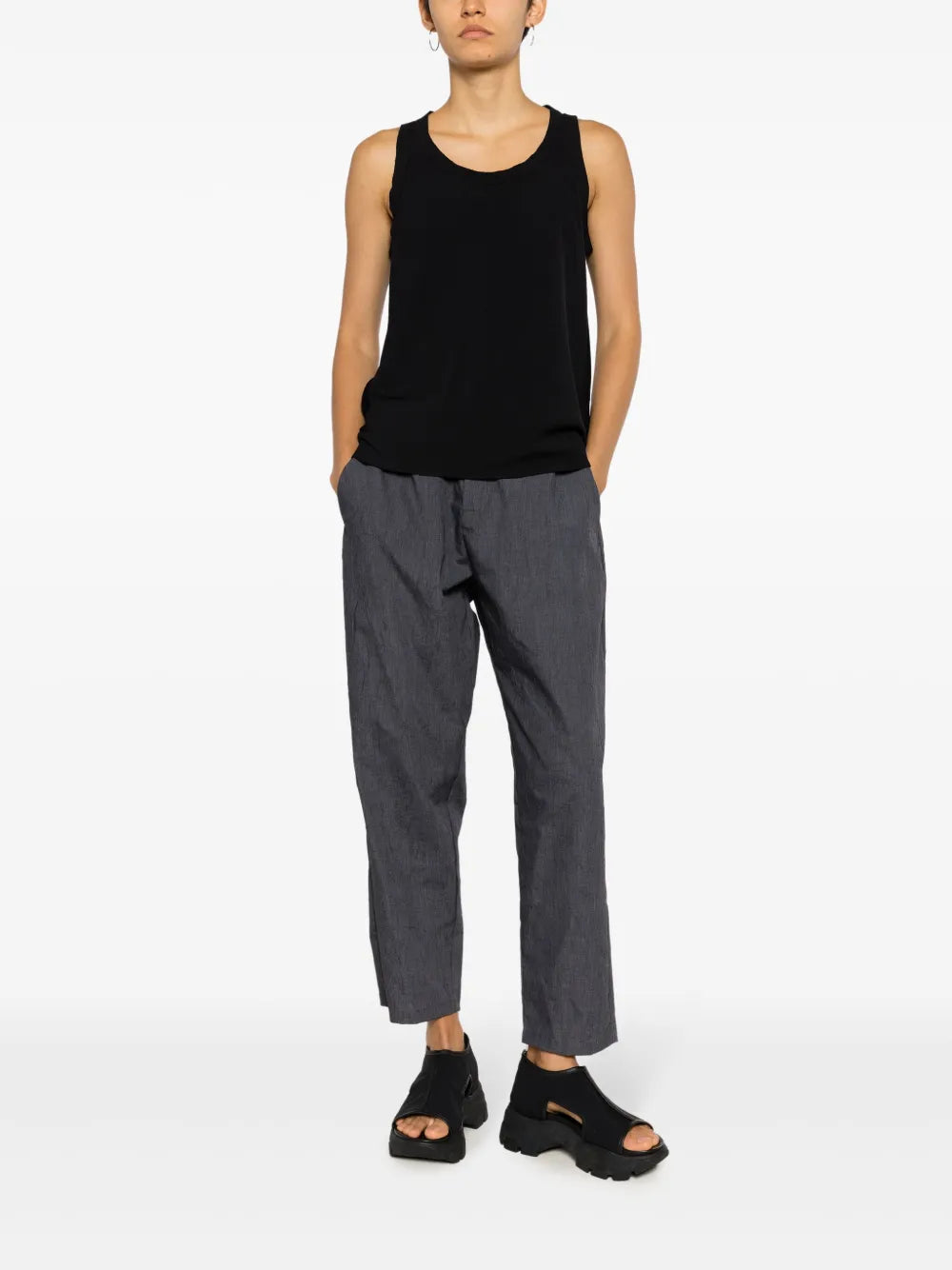 Stapler Stretch-Crepe Tank Top