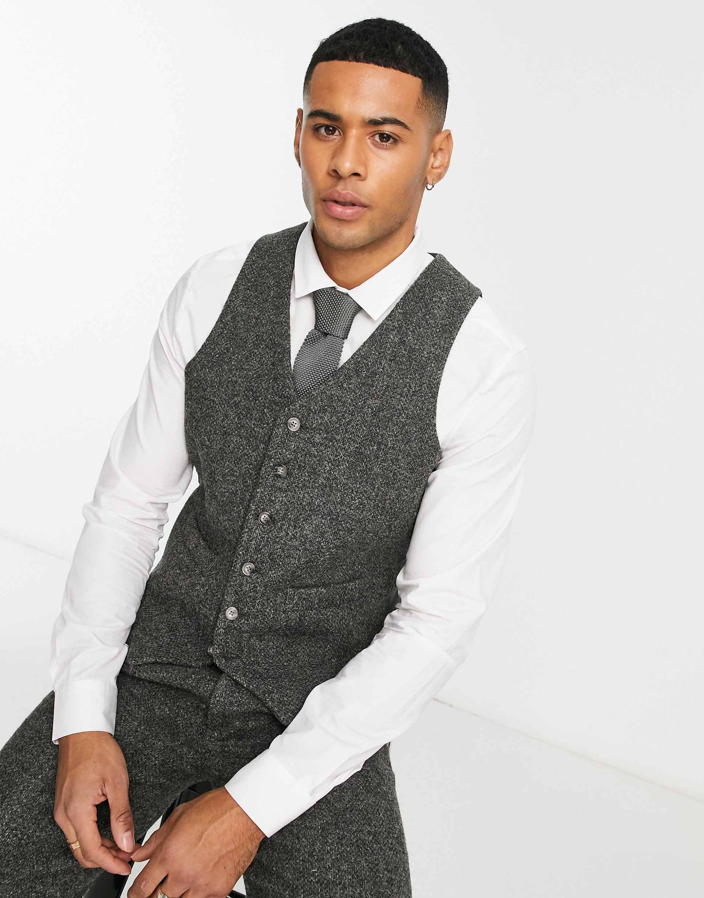 Harris Tweed Slim Suit Waistcoat