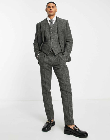 Harris Tweed Slim Suit Waistcoat
