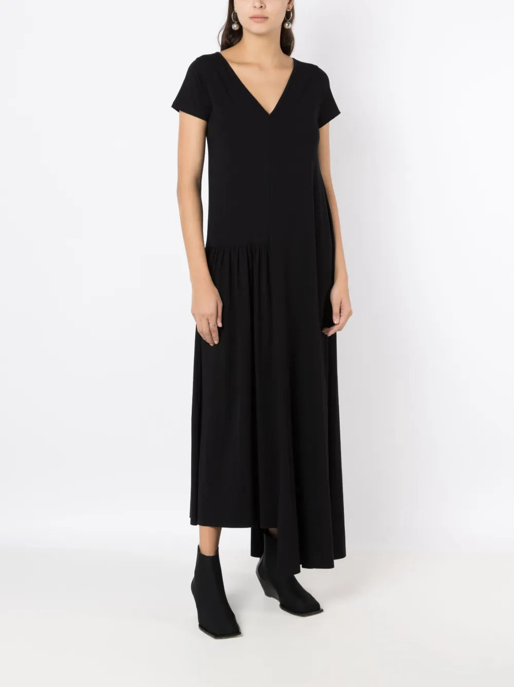 Asymmetric V-Neck Dress