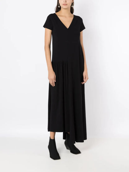 Asymmetric V-Neck Dress