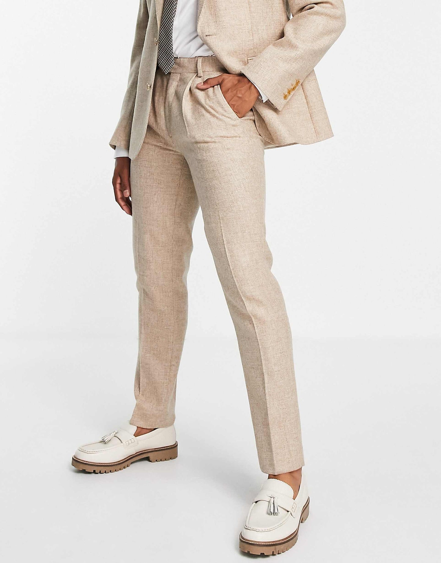 British Tweed Slim Suit Trousers