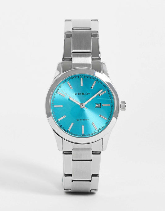 Bracelet Watch With Blue Face