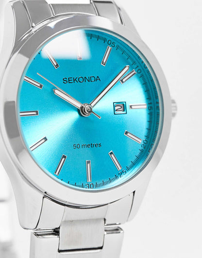 Bracelet Watch With Blue Face