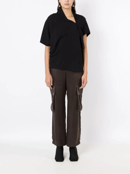 Straight-Leg Silk Cargo Trousers