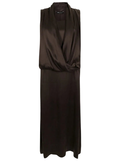 Draped-Detail Silk Dress