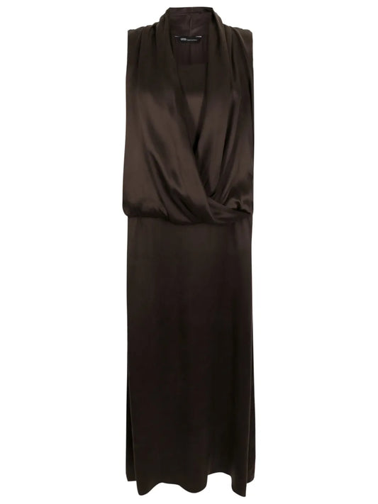 Draped-Detail Silk Dress