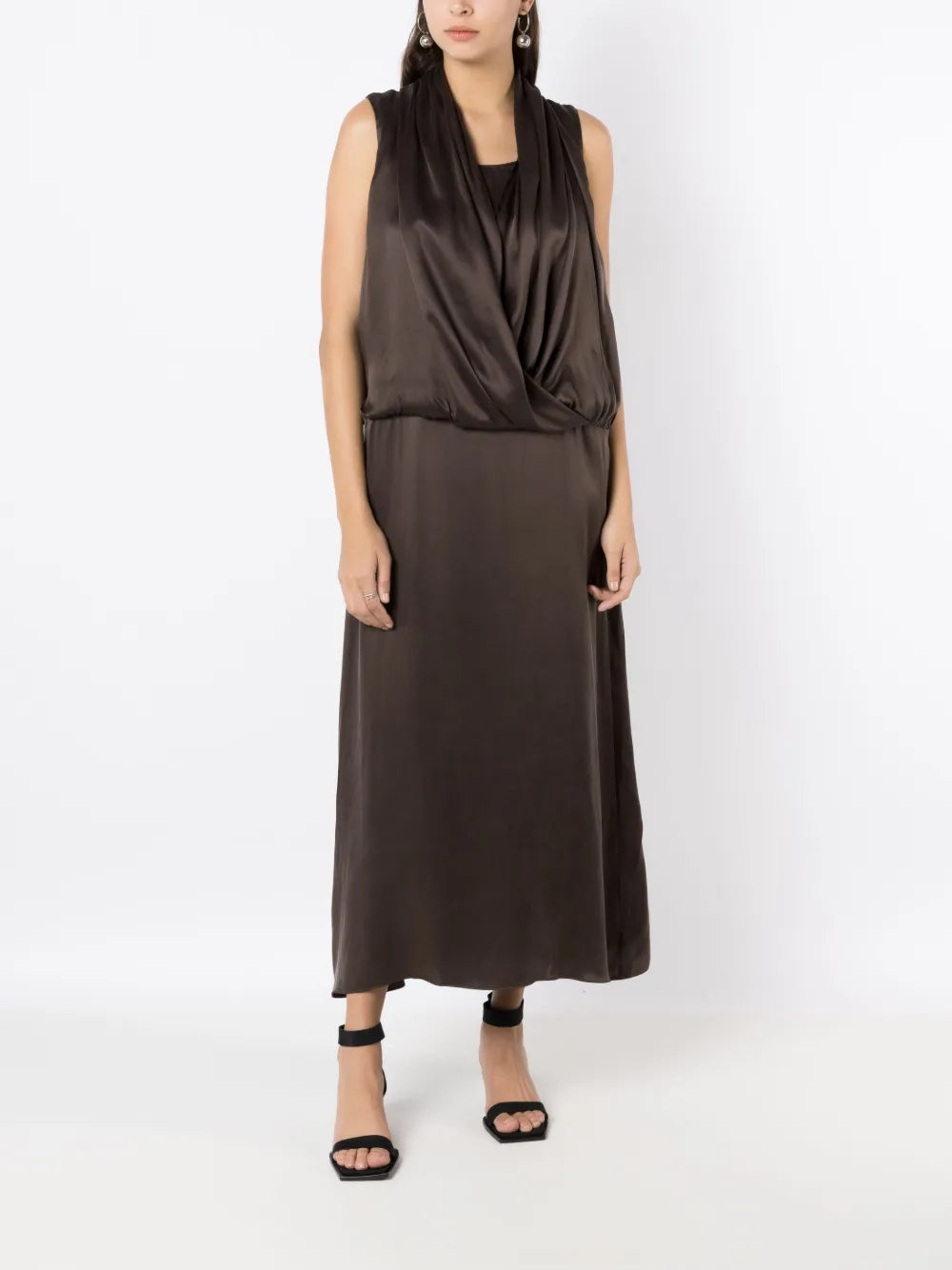 Draped-Detail Silk Dress