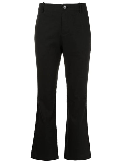 Mid-Rise Flared Cropped Trousers