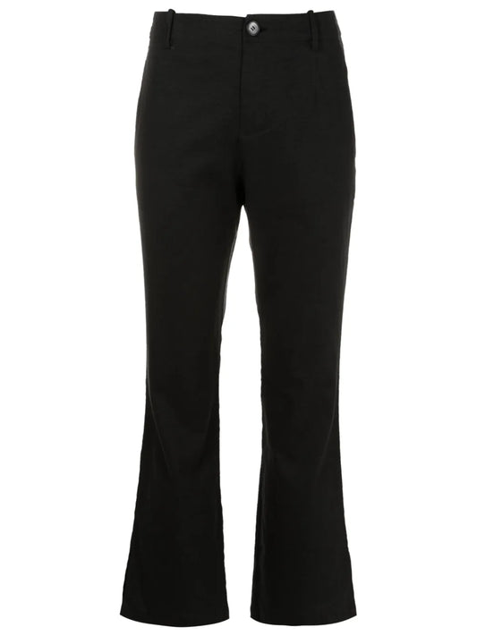 Mid-Rise Flared Cropped Trousers