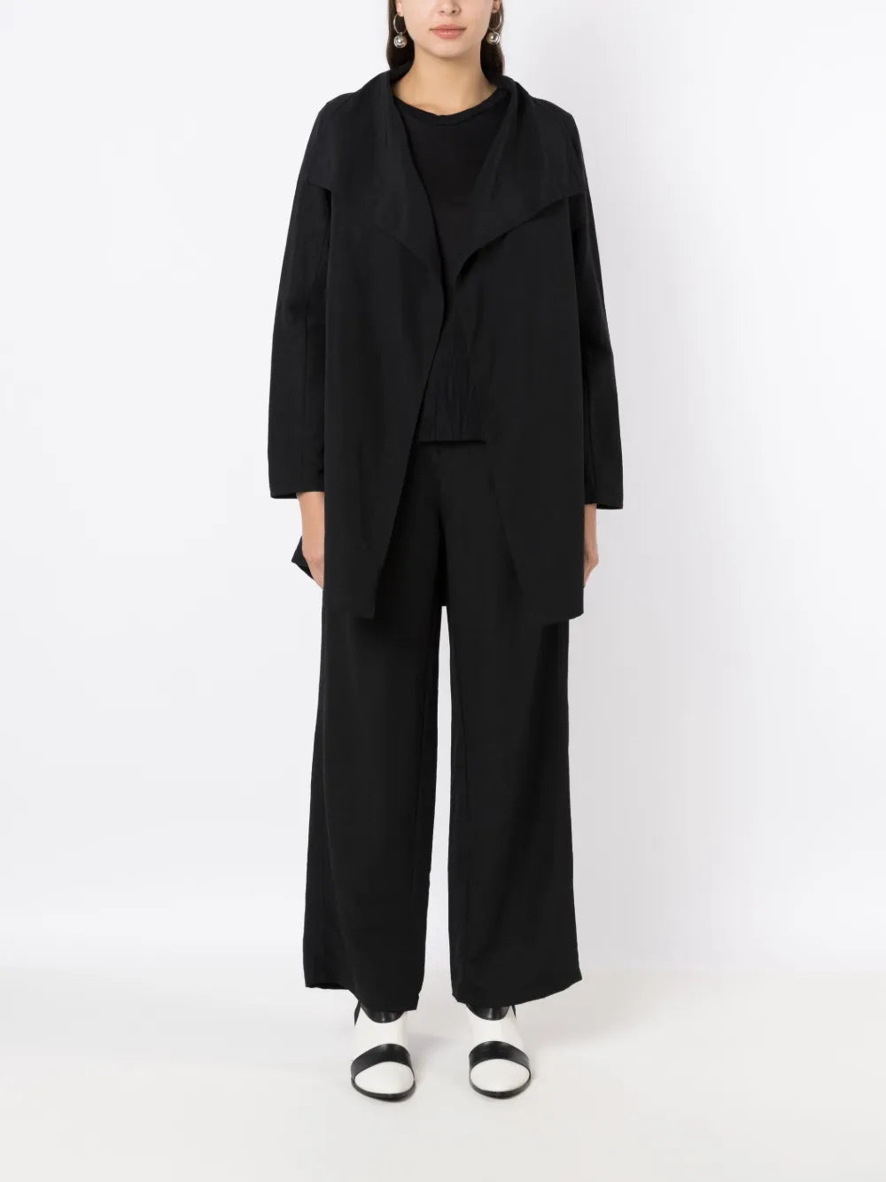 Tied-Waist Wide-Lapels Coat