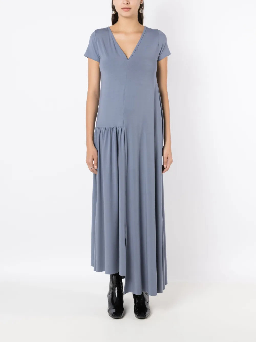 Asymmetric V-Neck Dress