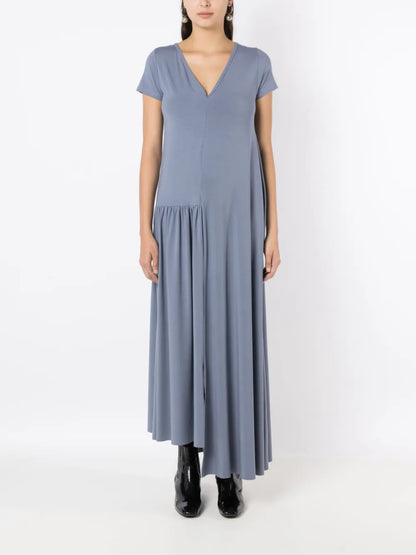 Asymmetric V-Neck Dress