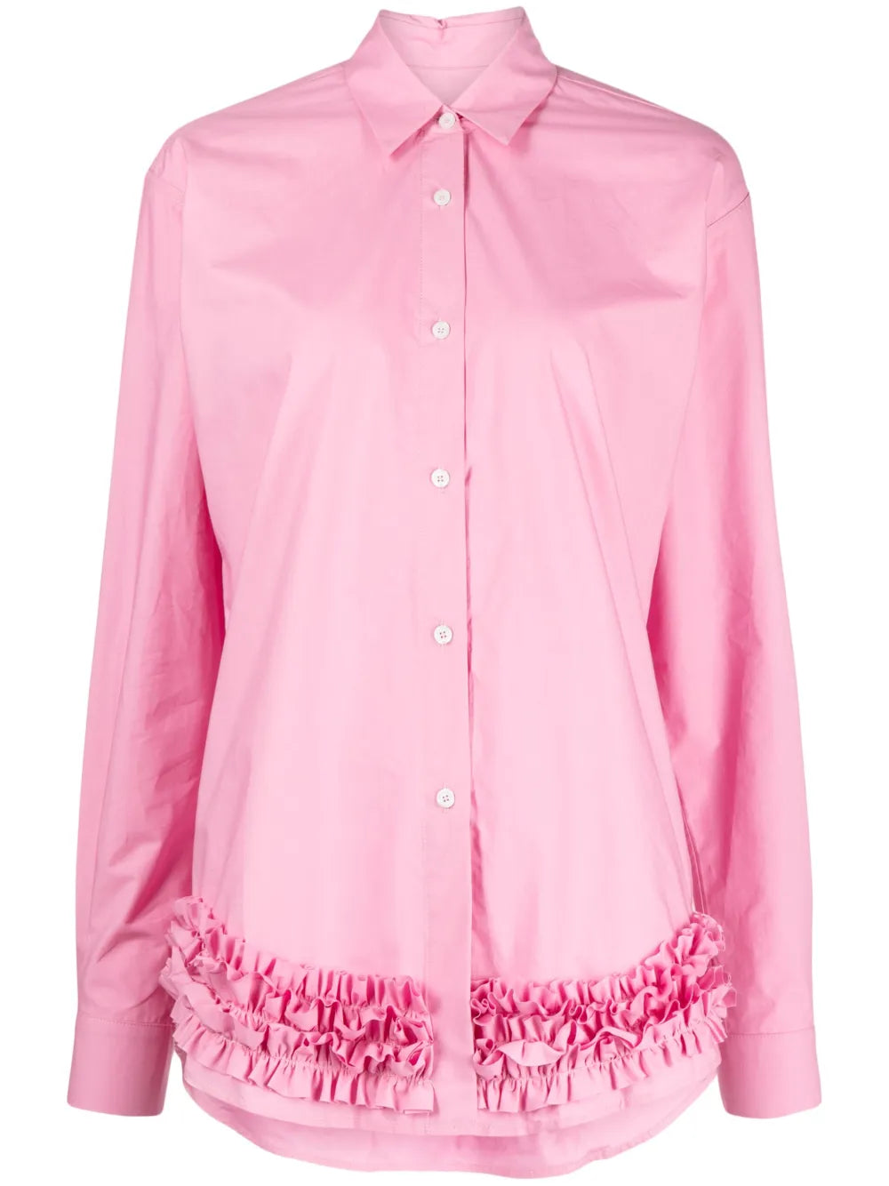 Ruffle-Detailing Long-Sleeve Shirt