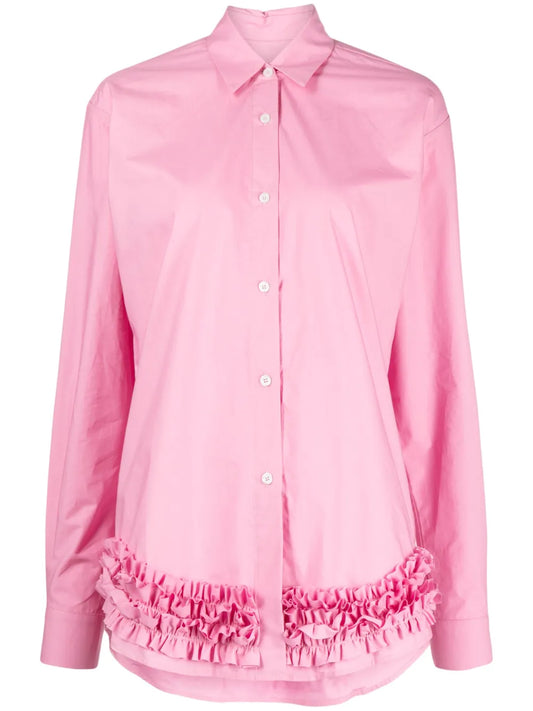Ruffle-Detailing Long-Sleeve Shirt