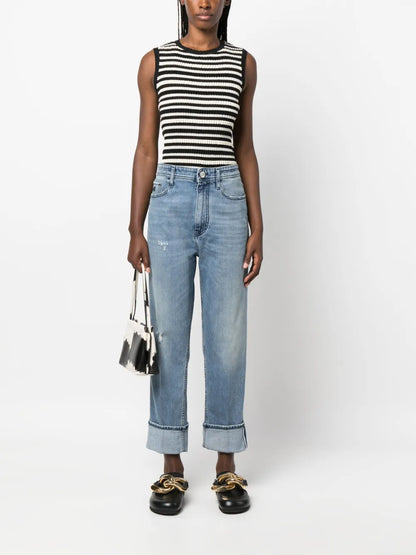 Logo-Embroidered Straight-Leg Jeans