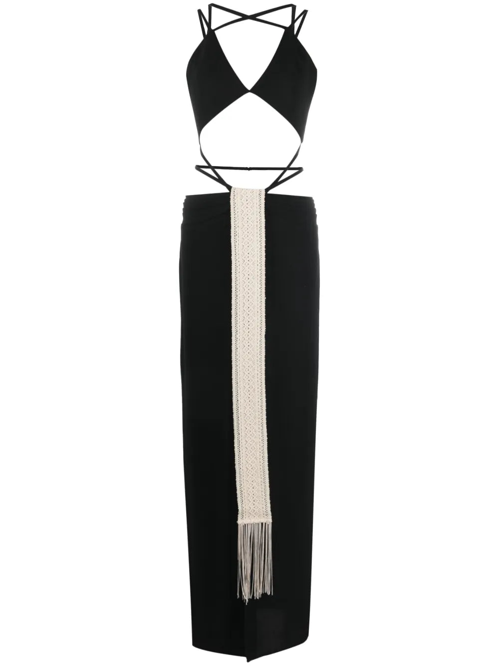 Stone Cut-Out Maxi Dress