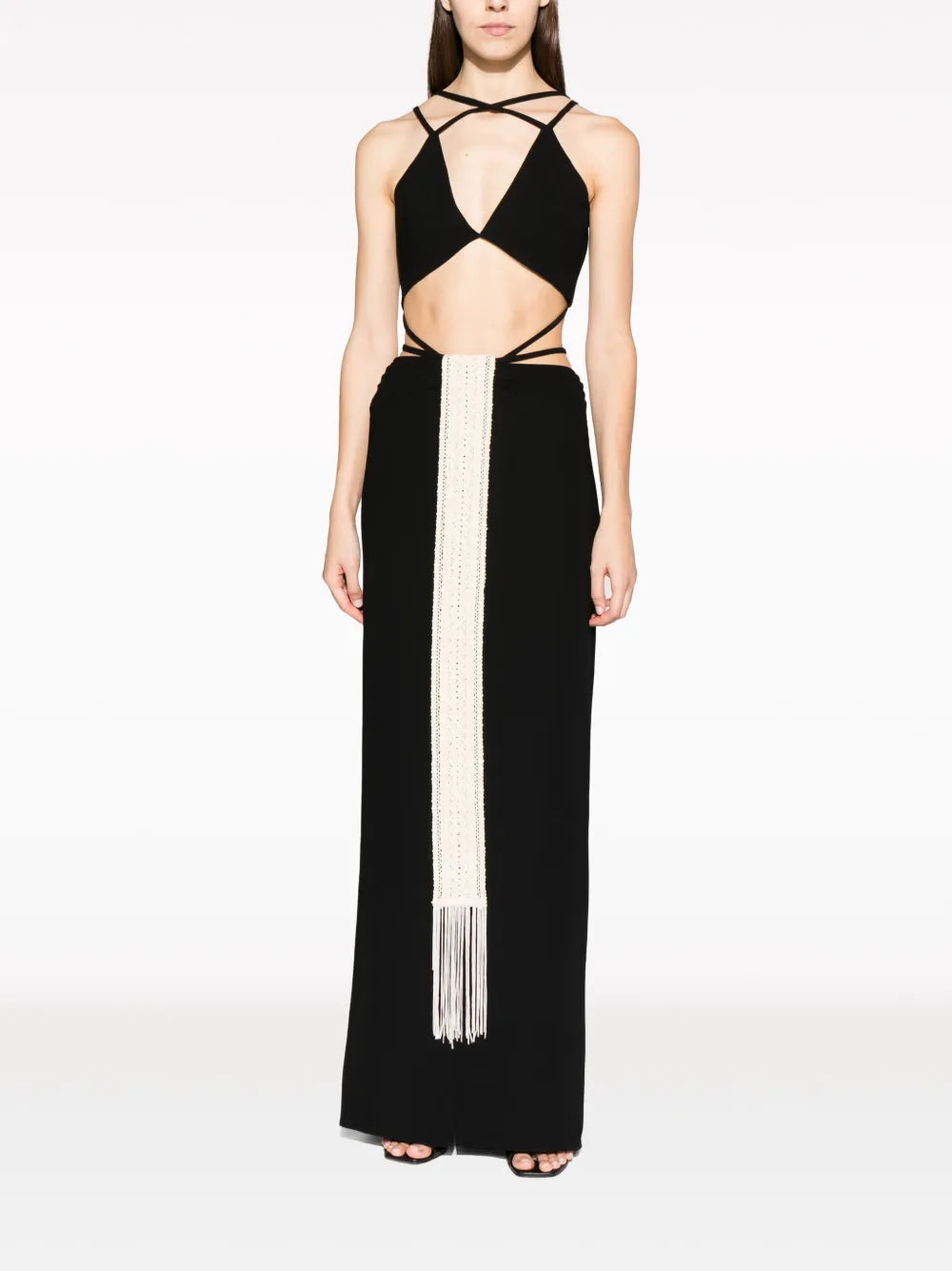 Stone Cut-Out Maxi Dress