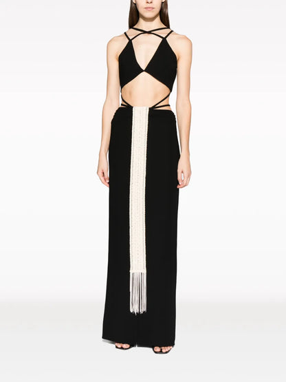 Stone Cut-Out Maxi Dress