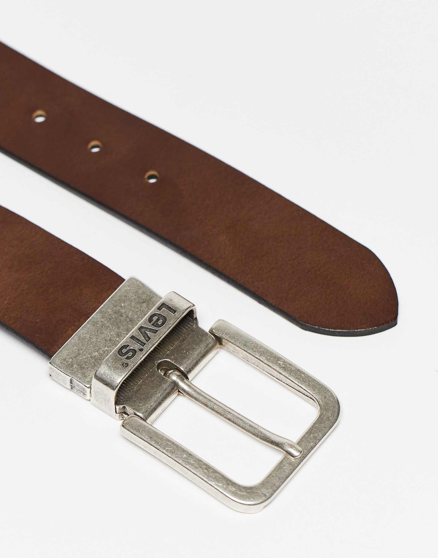 Reversible Leather Belt With Buckle Logo