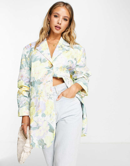 Floral Oversized Grandad Blazer