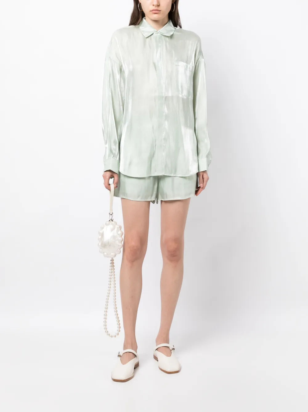 Satin Button-Up Shirt
