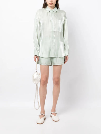 Satin Button-Up Shirt