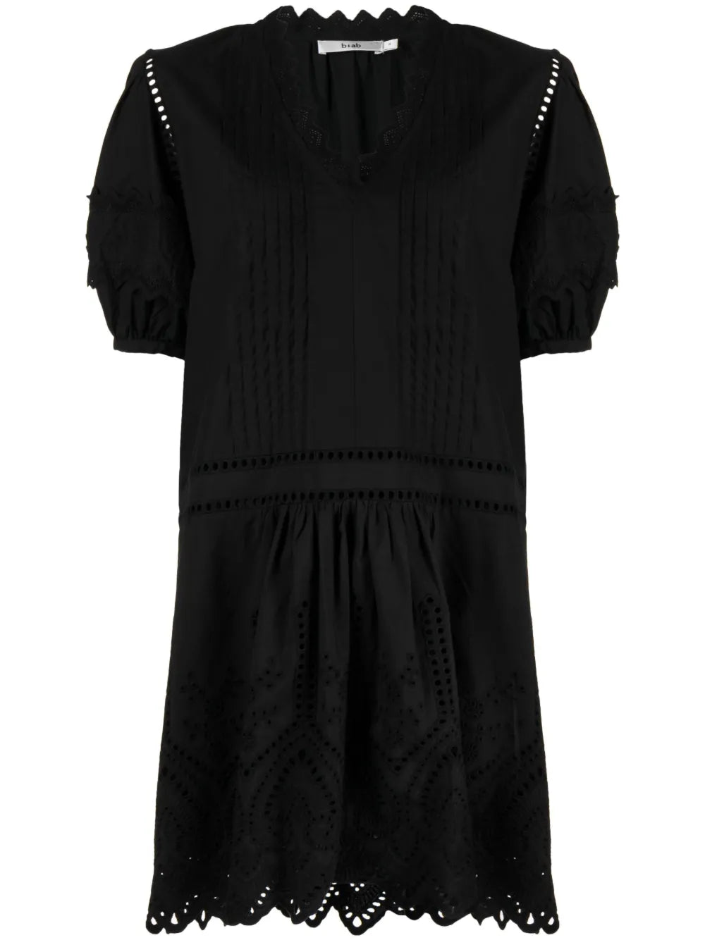 Perforated V-Neck Minidress