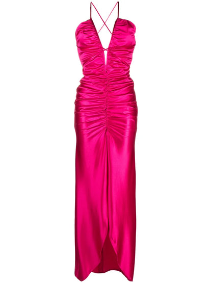 Pipa Satin Ruched Maxi Dress