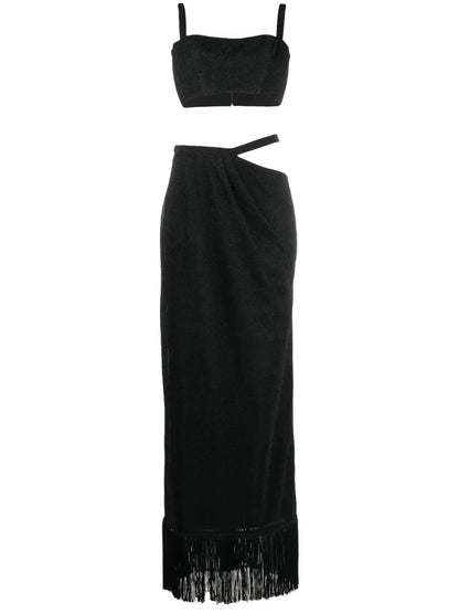 Cut-Out Metallic Maxi Dress (Set Of Two)