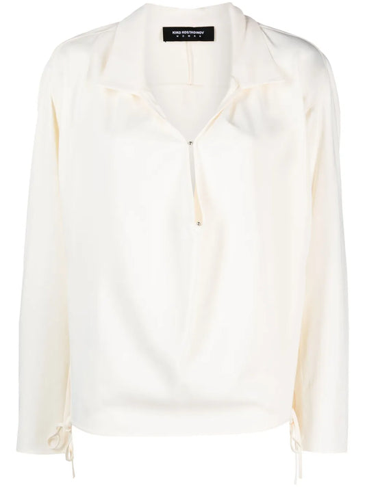 Pointed-Flat Collar Blouse