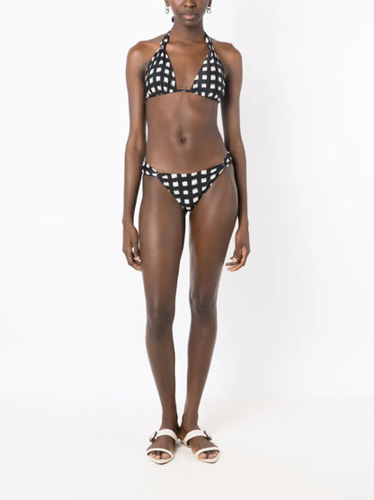 Vichy Check-Print Bikini Bottoms