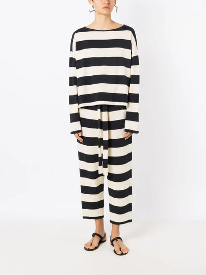 Striped Tapered Trousers