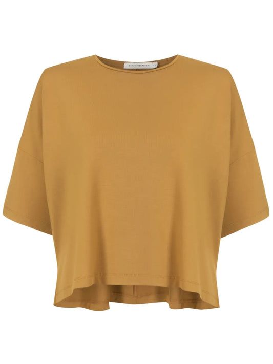 Drop-Shoulder Cropped T-Shirt