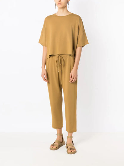 Drop-Shoulder Cropped T-Shirt