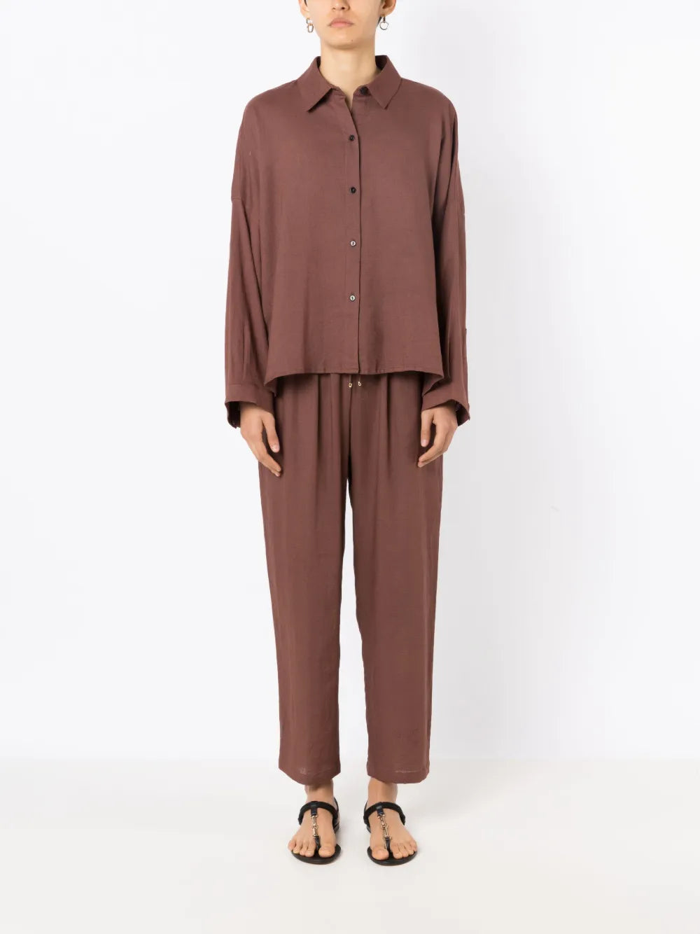 Classic-Collar Button-Up Shirt
