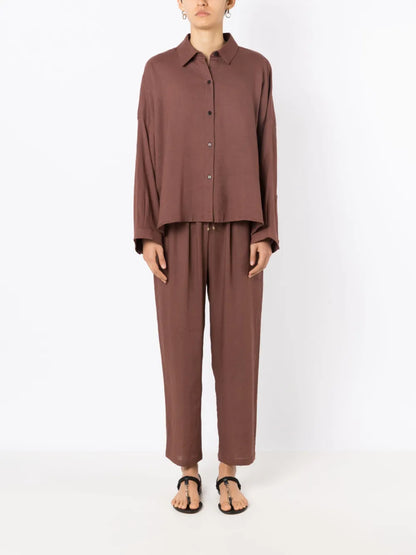 Classic-Collar Button-Up Shirt