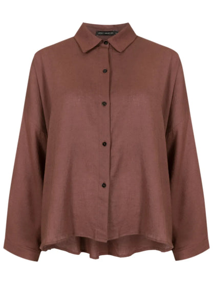 Classic-Collar Button-Up Shirt