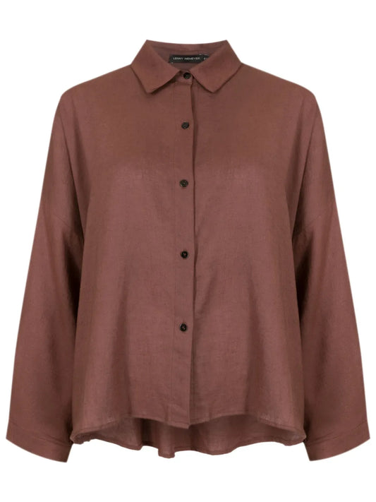 Classic-Collar Button-Up Shirt