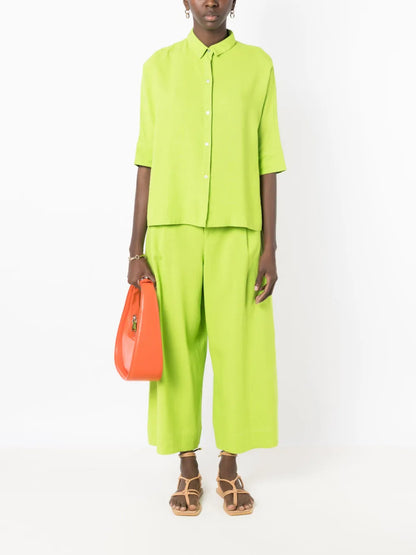 Wide-Leg Cropped Trousers