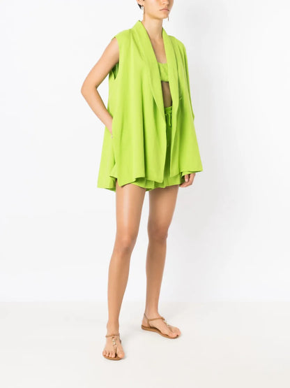 Pleated Sleeveless Kimono