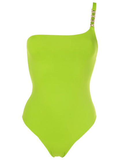 Chain-Link One-Shoulder Swimsuit