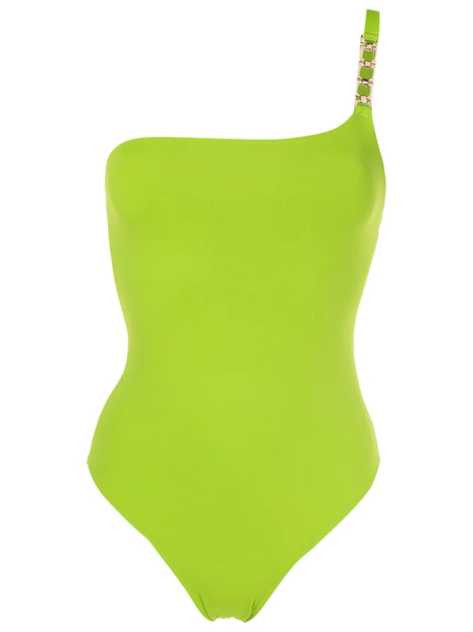 Chain-Link One-Shoulder Swimsuit