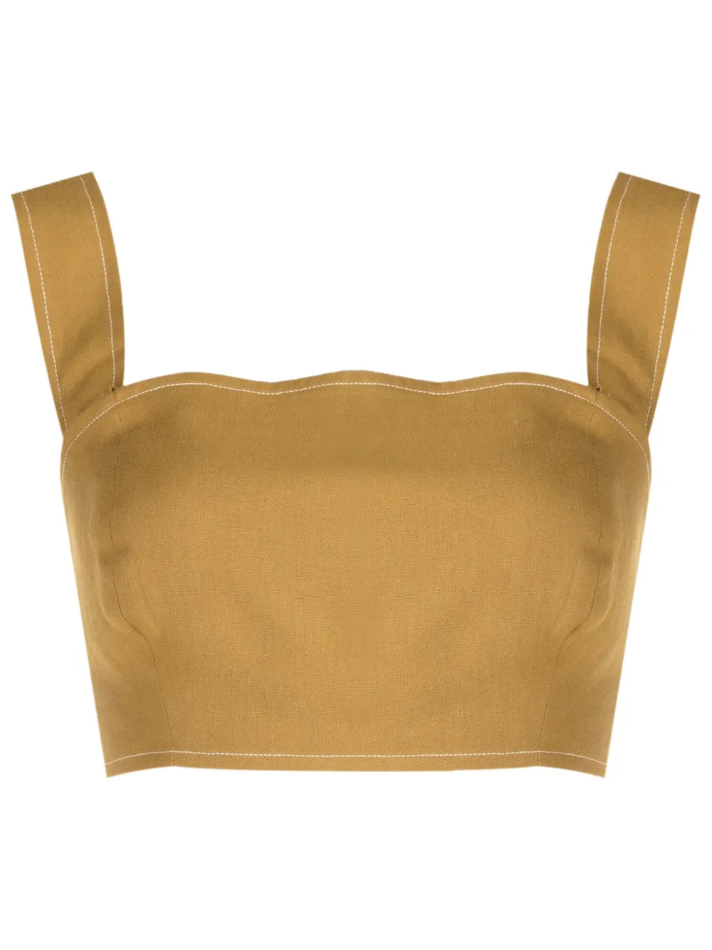 Contrast-Stitching Crop Top