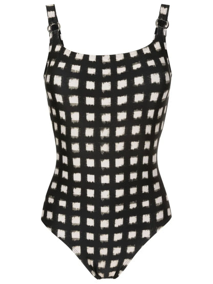 Vichy Open-Back Swimsuit