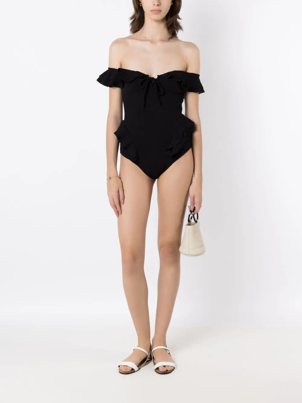 Off-Shoulder Ruffled Swimsuit