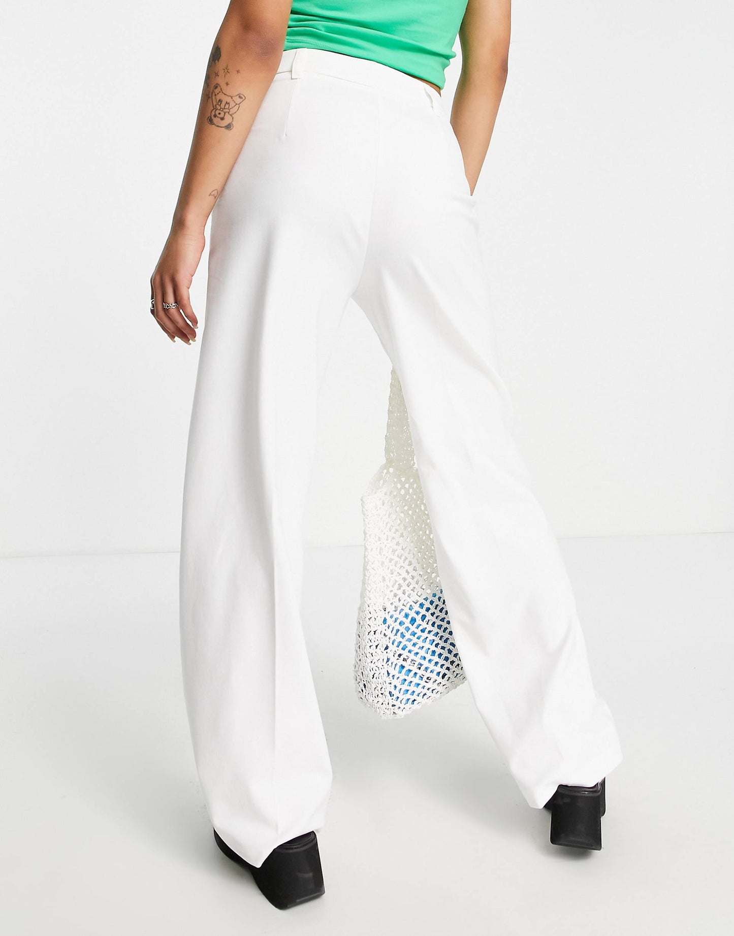 Petite Wide Leg Slouchy Dad Tailored Trousers