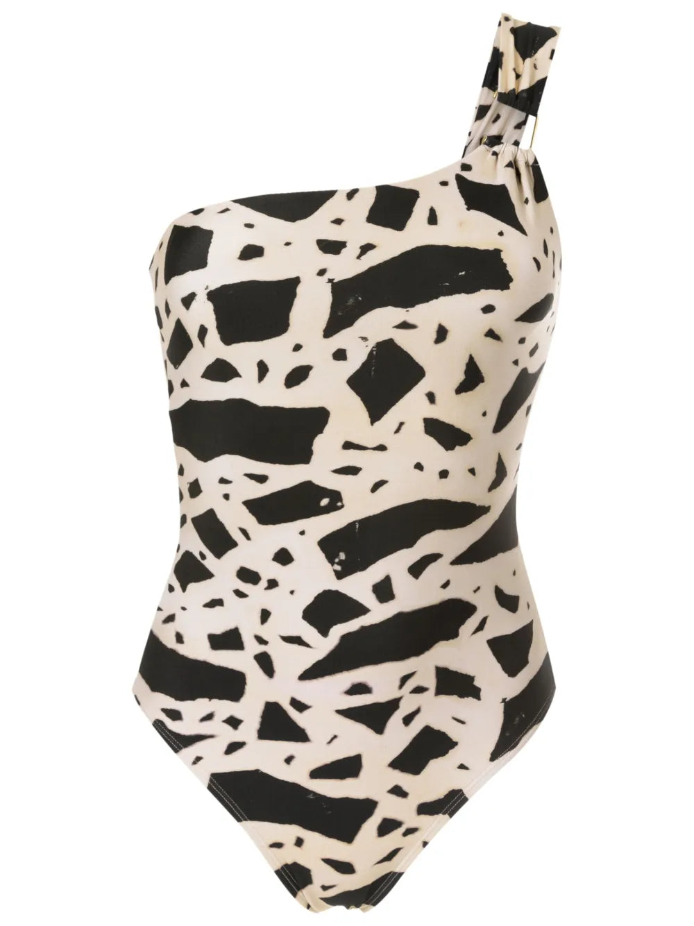 Graphic-Print One-Shoulder Swimsuit
